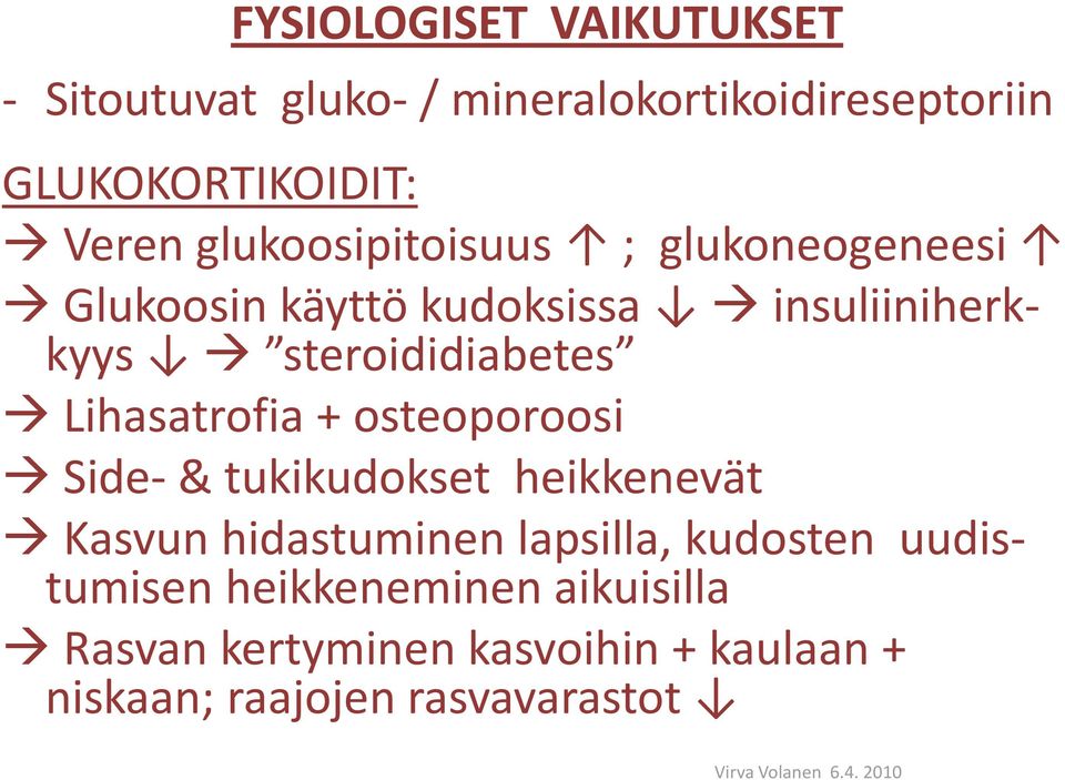 Lihasatrofia + osteoporoosi Side- & tukikudokset heikkenevät Kasvun hidastuminen lapsilla, kudosten