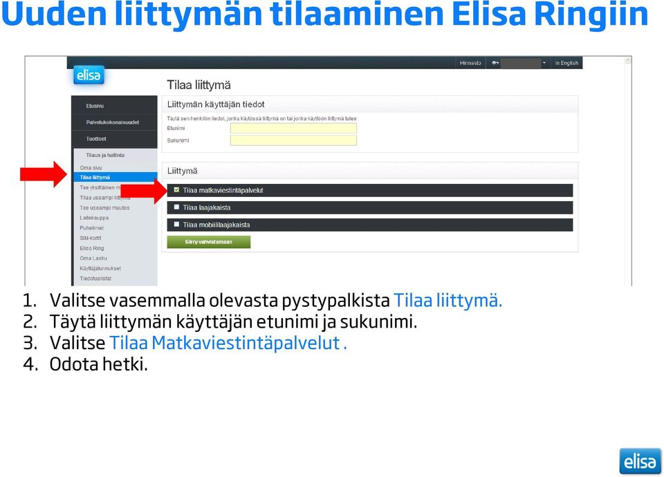 liittymä. 2.