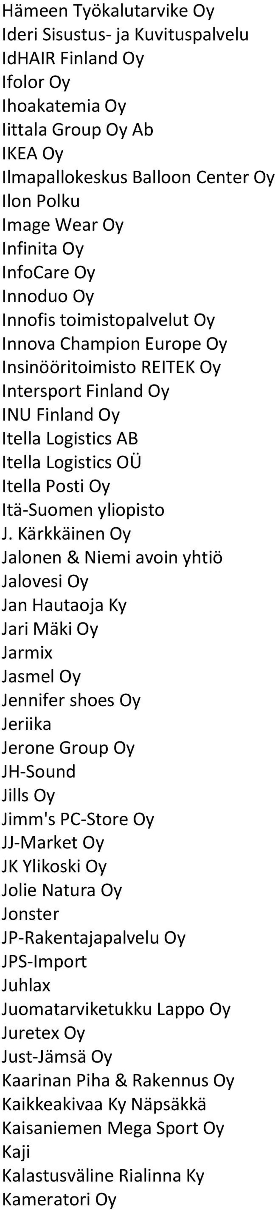 Oy Itä-Suomen yliopisto J.