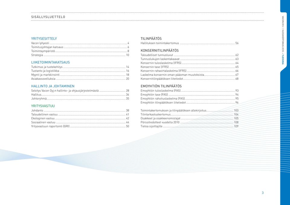 .. 63 Konsernin tuloslaskelma (IFRS)... 64 Konsernin tase (IFRS)... 65 Konsernin rahavirtalaskelma (IFRS)... 66 Laskelma konsernin oman pääoman muutoksista... 67 Konsernitilinpäätöksen liitetiedot.