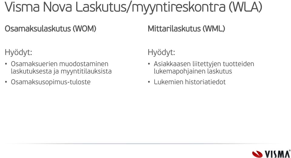 ja myyntitilauksista Osamaksusopimus-tuloste Asiakkaasen