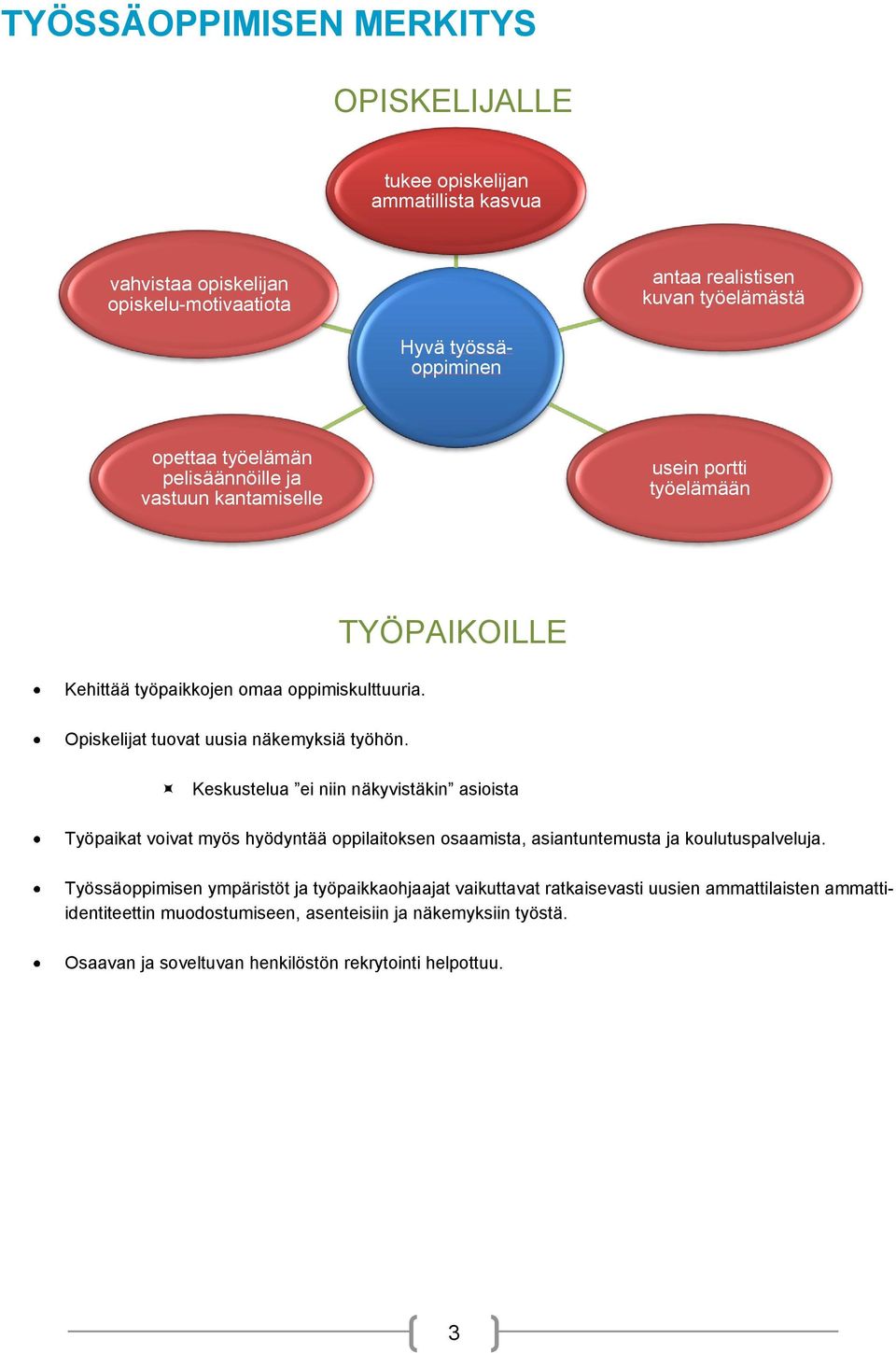 TYÖPAIKOILLE Opiskelijat tuvat uusia näkemyksiä työhön.