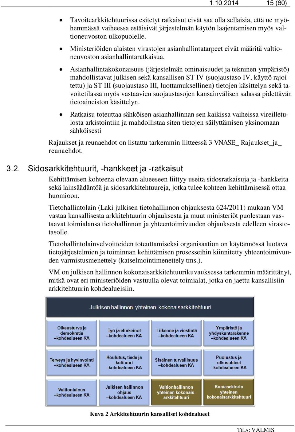 Asianhallintakokonaisuus (järjestelmän ominaisuudet ja tekninen ympäristö) mahdollistavat julkisen sekä kansallisen ST IV (suojaustaso IV, käyttö rajoitettu) ja ST III (suojaustaso III,