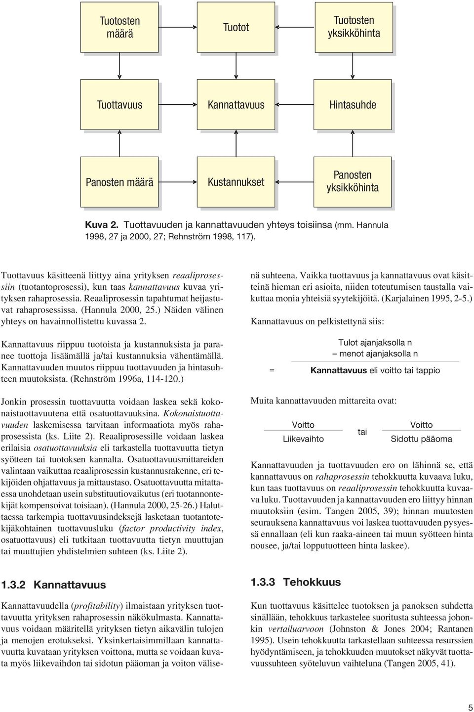 Reaaliprosessin tapahtumat heijastuvat rahaprosessissa. (Hannula 2000, 25.) Näiden välinen yhteys on havainnollistettu kuvassa 2.