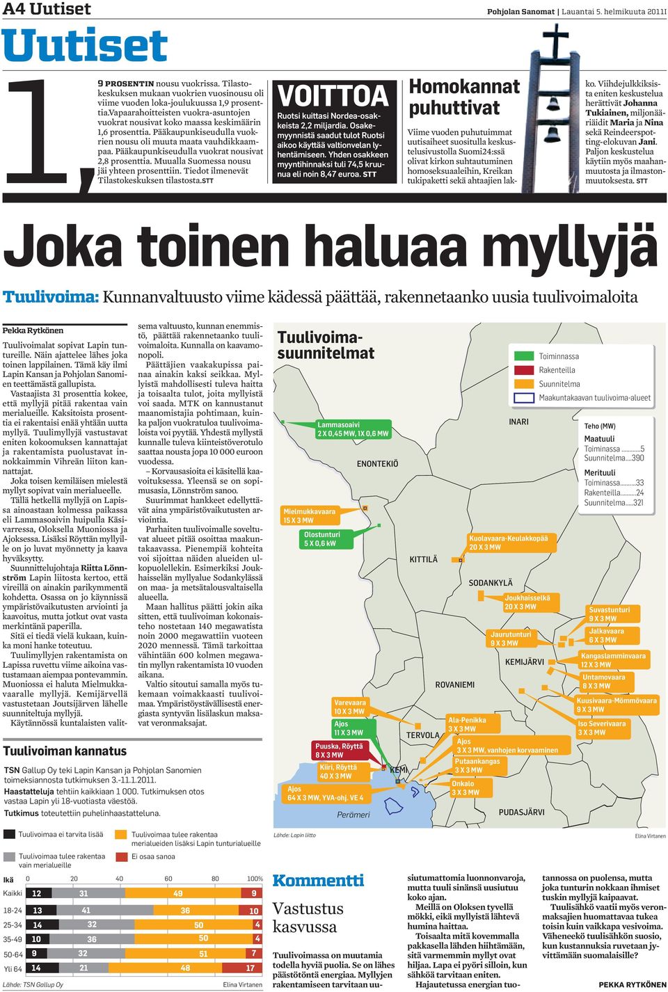 Pääkaupunkiseudulla vuokrat nousivat 2,8 prosenttia. Muualla Suomessa nousu jäi yhteen prosenttiin. Tiedot ilmenevät Tilastokeskuksen tilastosta.