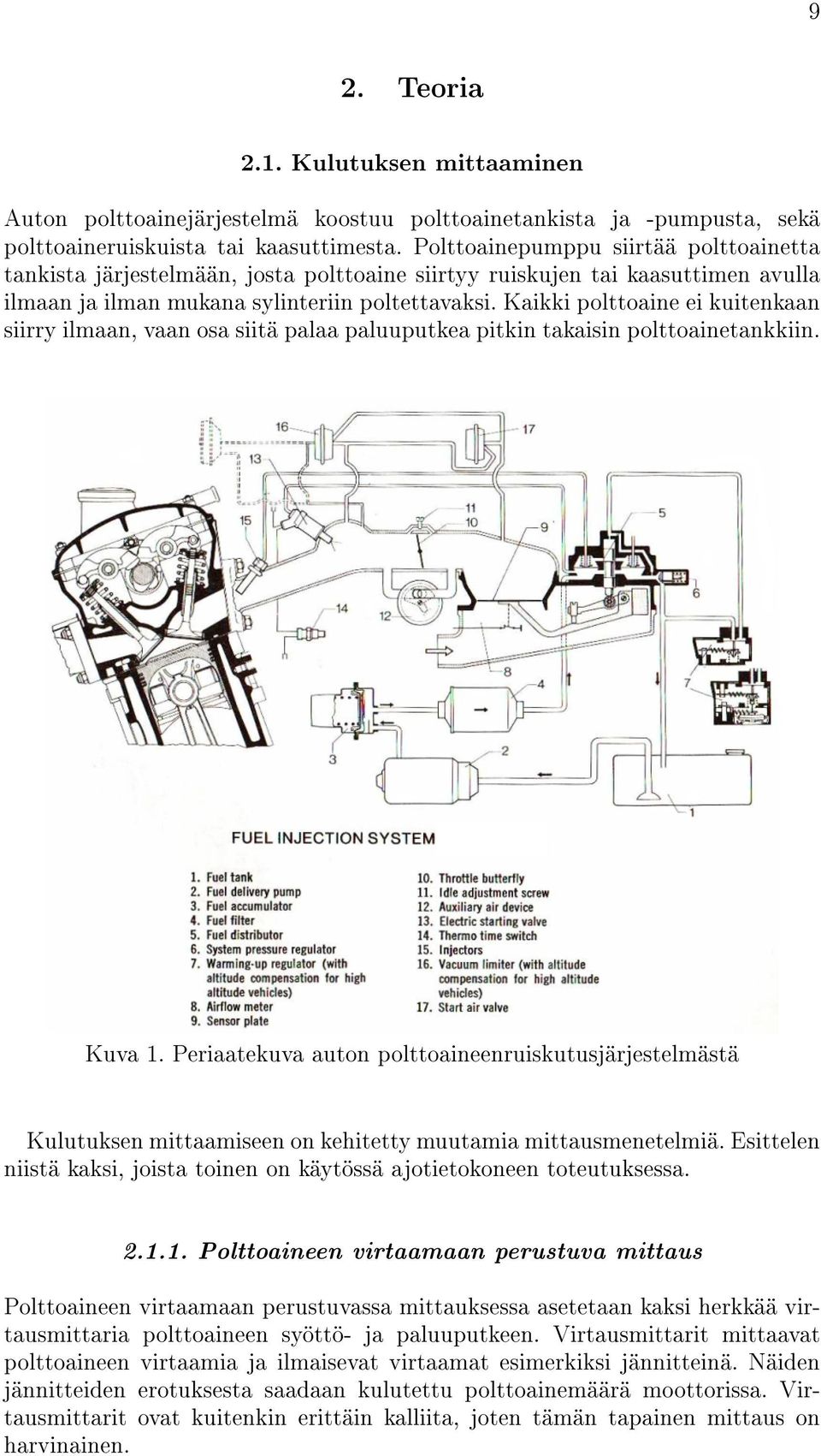 Kaikki polttoaine ei kuitenkaan siirry ilmaan, vaan osa siitä palaa paluuputkea pitkin takaisin polttoainetankkiin. Kuva 1.