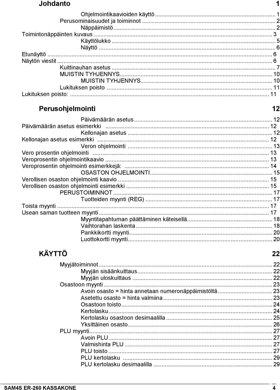 .. 12 Kellonajan asetus... 12 Kellonajan asetus esimerkki... 12 Veron ohjelmointi... 13 Vero prosentin ohjelmointi... 13 Veroprosentin ohjelmointikaavio... 13 Veroprosentin ohjelmointi esimerkkejä:.