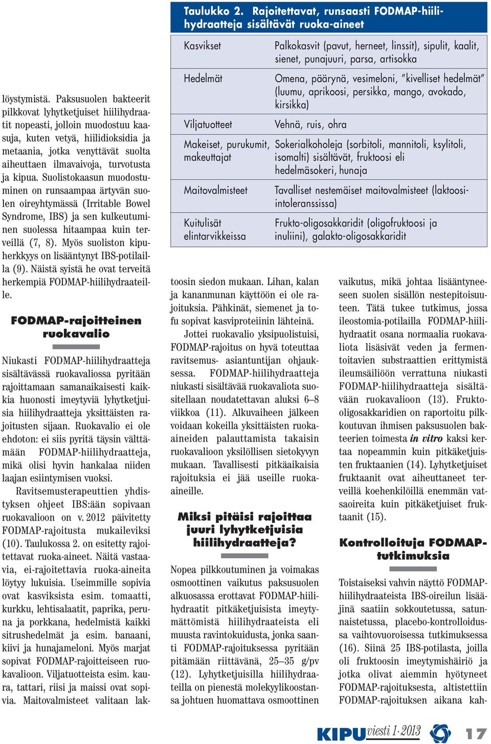 ja kipua. Suolistokaasun muodostuminen on runsaampaa ärtyvän suolen oireyhtymässä (Irritable Bowel Syndrome, IBS) ja sen kulkeutuminen suolessa hitaampaa kuin terveillä (7, 8).