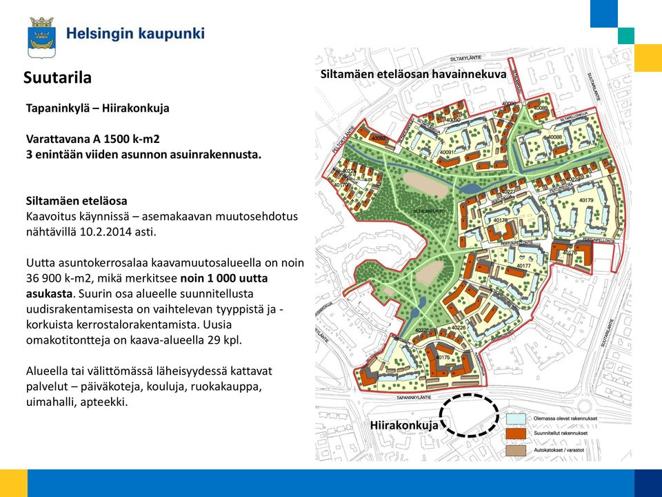 Uutta asuntokerrosalaa kaavamuutosalueella on noin 36 900 k-m2, mikä merkitsee noin 1 000 uutta asukasta.
