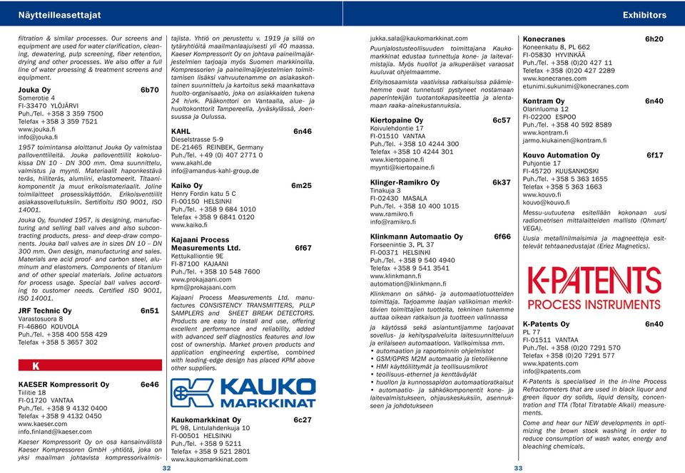 fi 1957 toimintansa aloittanut Jouka Oy valmistaa palloventtiileitä. Jouka palloventtiilit kokoluokissa DN 10 - DN 300 mm. Oma suunnittelu, valmistus ja myynti.