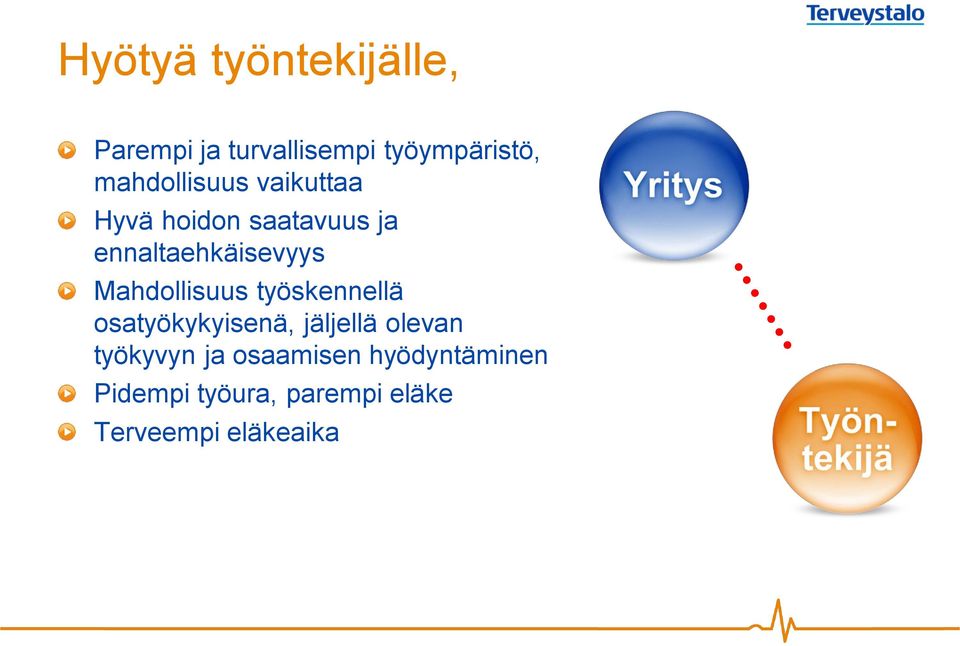 Mahdollisuus työskennellä osatyökykyisenä, jäljellä olevan työkyvyn
