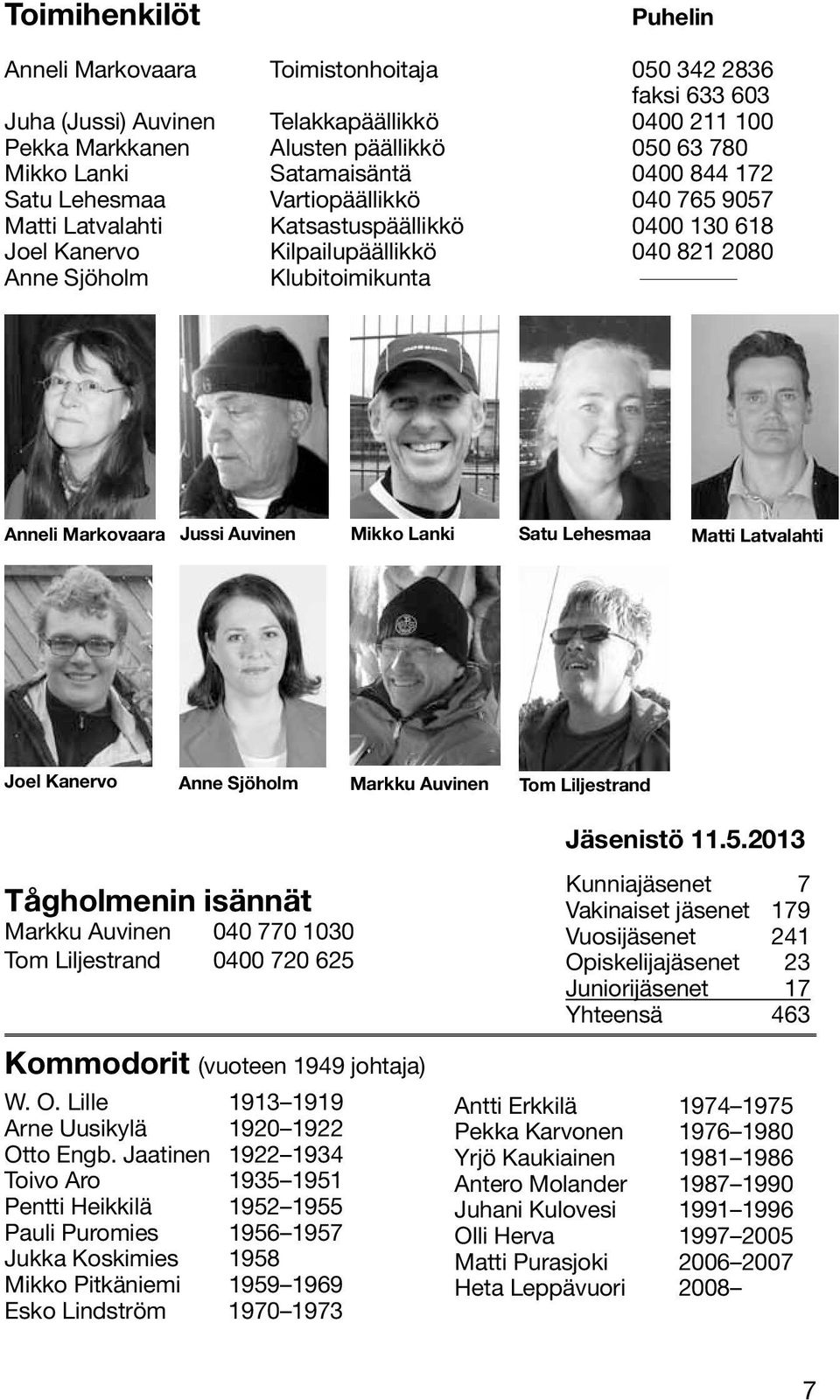 Markovaara Jussi Auvinen Mikko Lanki Satu Lehesmaa Matti Latvalahti Joel Kanervo Anne Sjöholm Markku Auvinen Tom Liljestrand Jäsenistö 11.5.