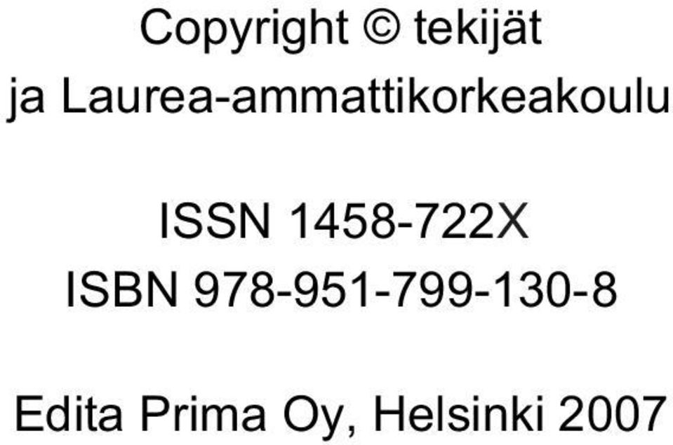 ISSN 1458-722X ISBN