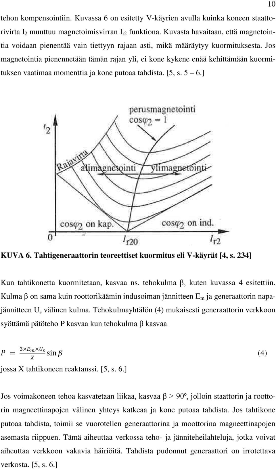 Jos magnetointia pienennetään tämän rajan yli, ei kone kykene enää kehittämään kuormituksen vaatimaa momenttia ja kone putoaa tahdista. [5, s. 5 6.] KUVA 6.