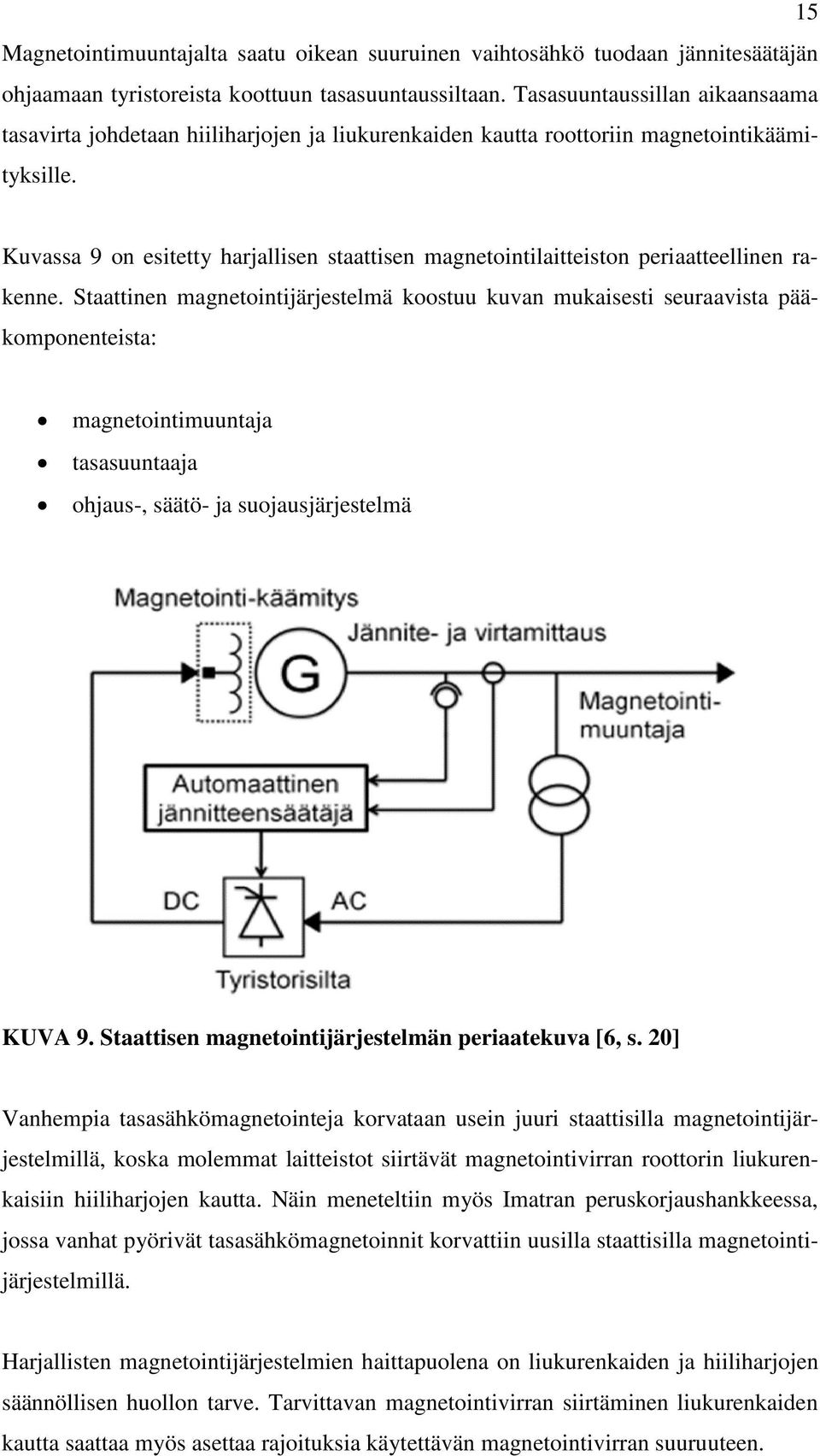 Kuvassa 9 on esitetty harjallisen staattisen magnetointilaitteiston periaatteellinen rakenne.