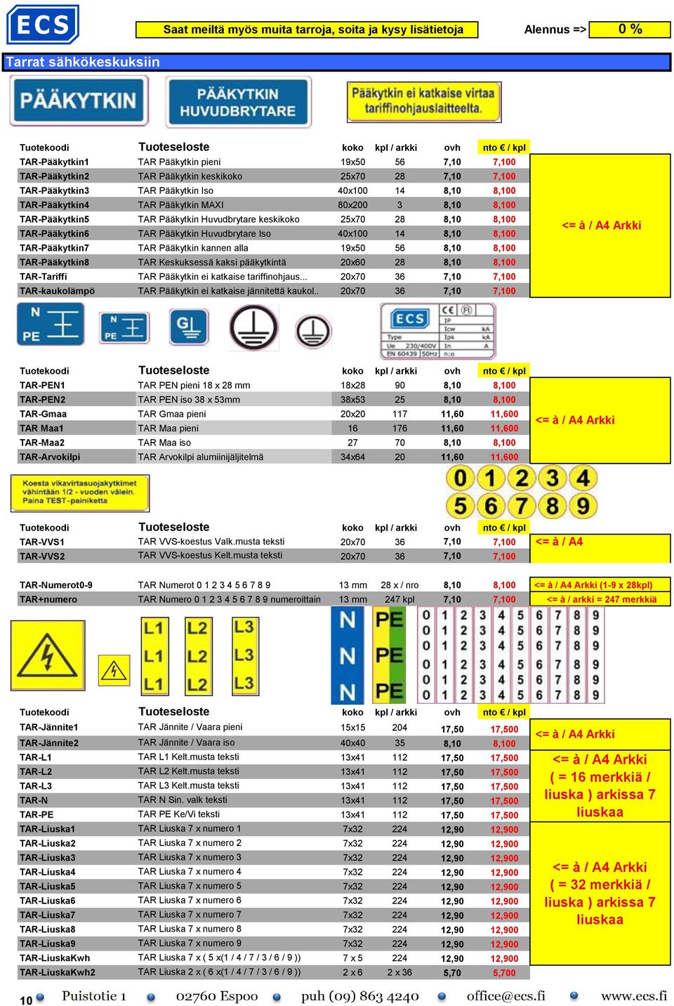 Huvudbrytare keskikoko 25x70 28 8,10 8,100 TAR-Pääkytkin6 TAR Pääkytkin Huvudbrytare Iso 40x100 14 8,10 8,100 TAR-Pääkytkin7 TAR Pääkytkin kannen alla 19x50 56 8,10 8,100 TAR-Pääkytkin8 TAR