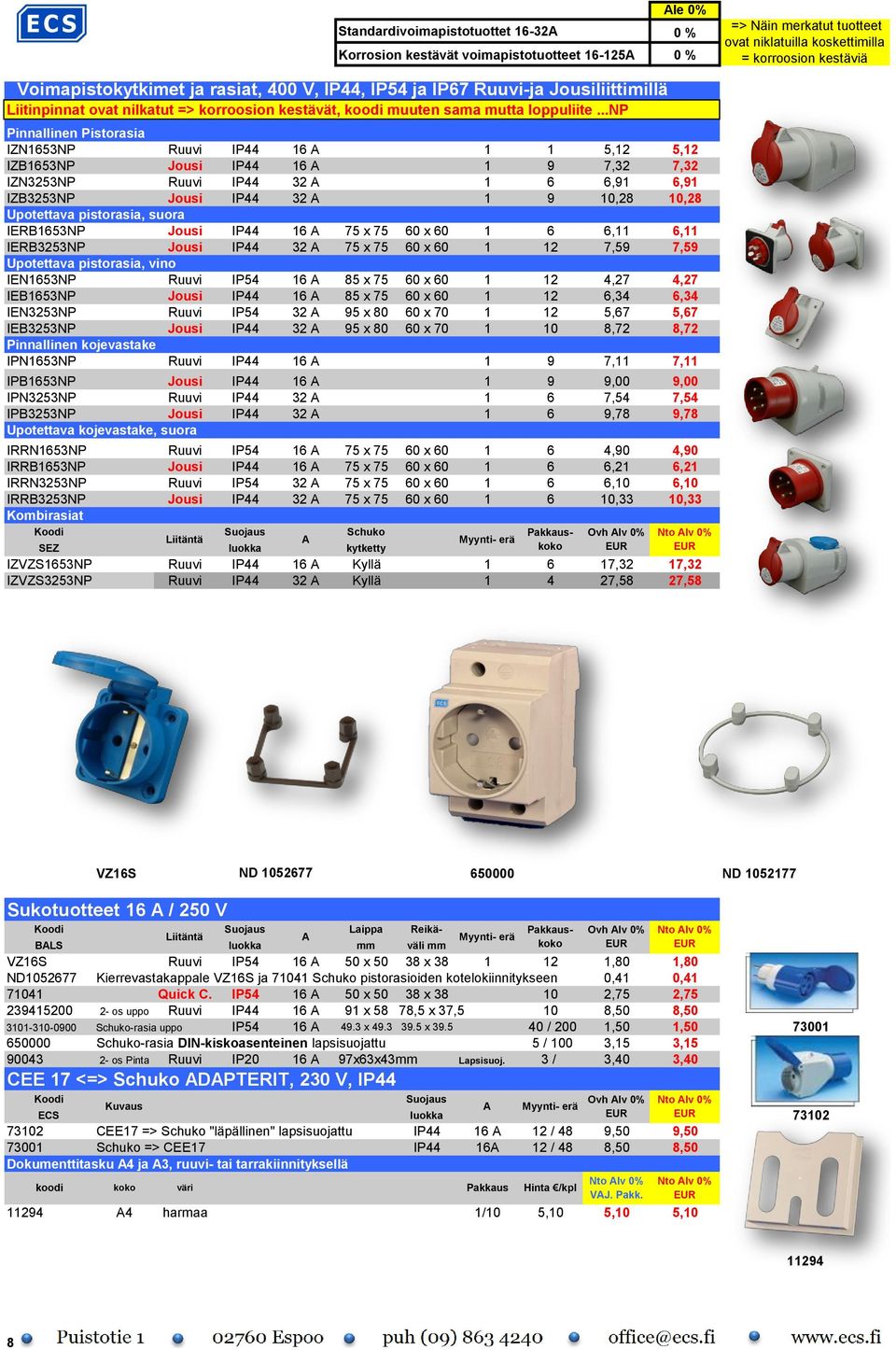 ..np Pinnallinen Pistorasia IZN1653NP Ruuvi IP44 16 A 1 1 5,12 5,12 IZB1653NP Jousi IP44 16 A 1 9 7,32 7,32 IZN3253NP Ruuvi IP44 32 A 1 6 6,91 6,91 IZB3253NP Jousi IP44 32 A 1 9 10,28 10,28