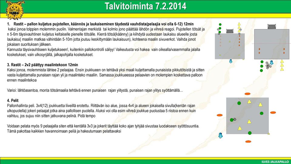 Kierrä tötsä(käänny) ja kiihdytä uudestaan laukaisu alueelle josta laukaisu( maaliin matkaa vähintään 5-10m jotta joutuu keskittymään laukaisuun), kohteena maalin sivuverkot.