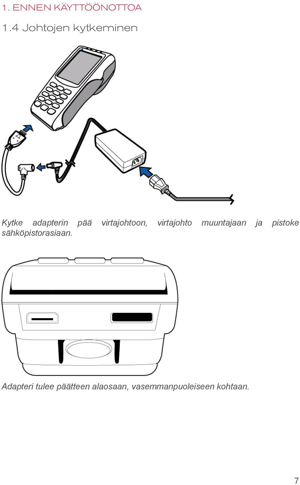 virtajohtoon, virtajohto muuntajaan ja pistoke