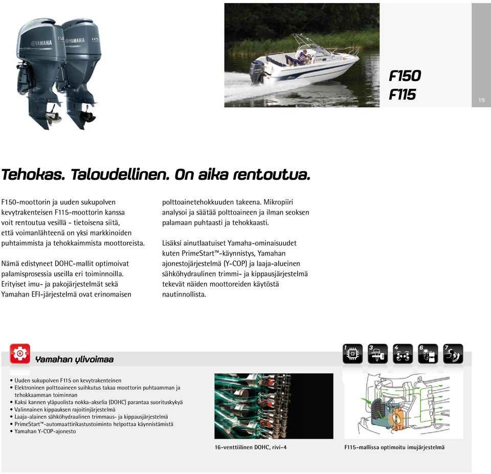 moottoreista. Nämä edistyneet DOHC-mallit optimoivat palamisprosessia useilla eri toiminnoilla.