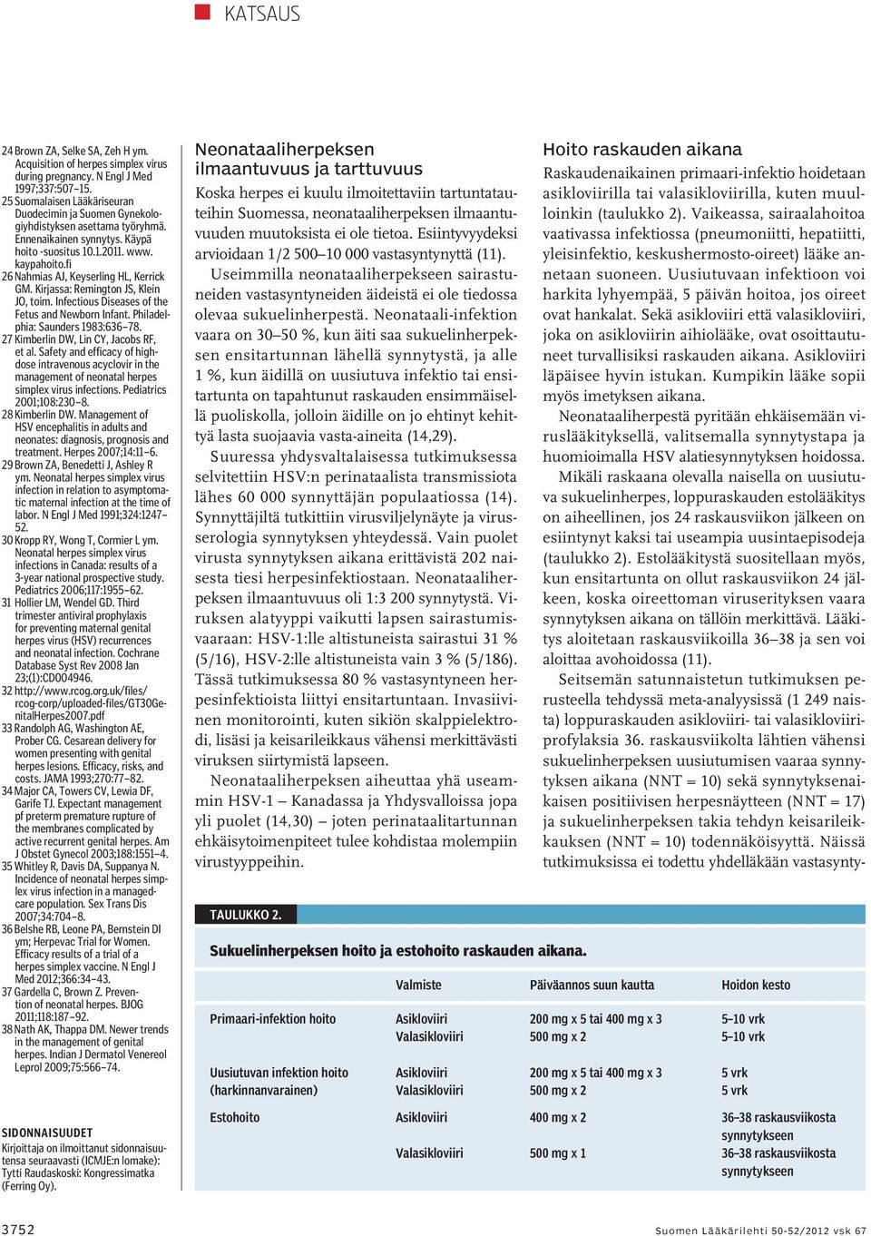 fi 26 Nahmias AJ, Keyserling HL, Kerrick GM. Kirjassa: Remington JS, Klein JO, toim. Infectious Diseases of the Fetus and Newborn Infant. Philadelphia: Saunders 1983:636 78.