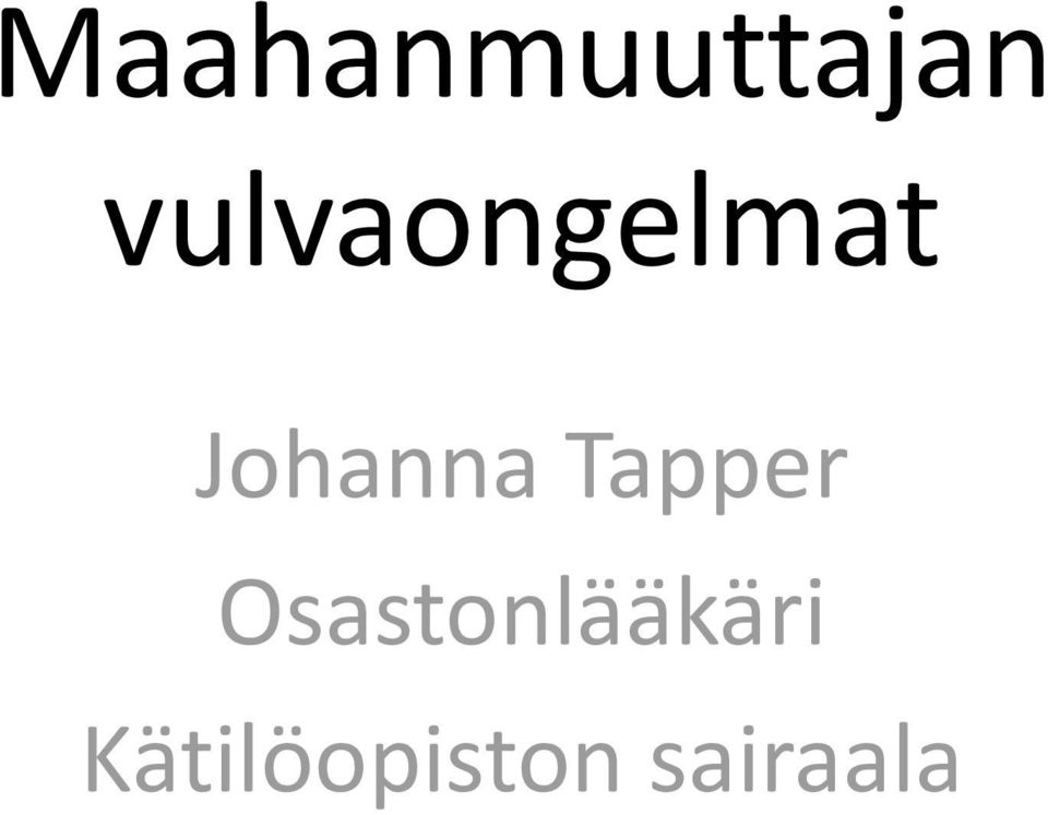 Johanna Tapper