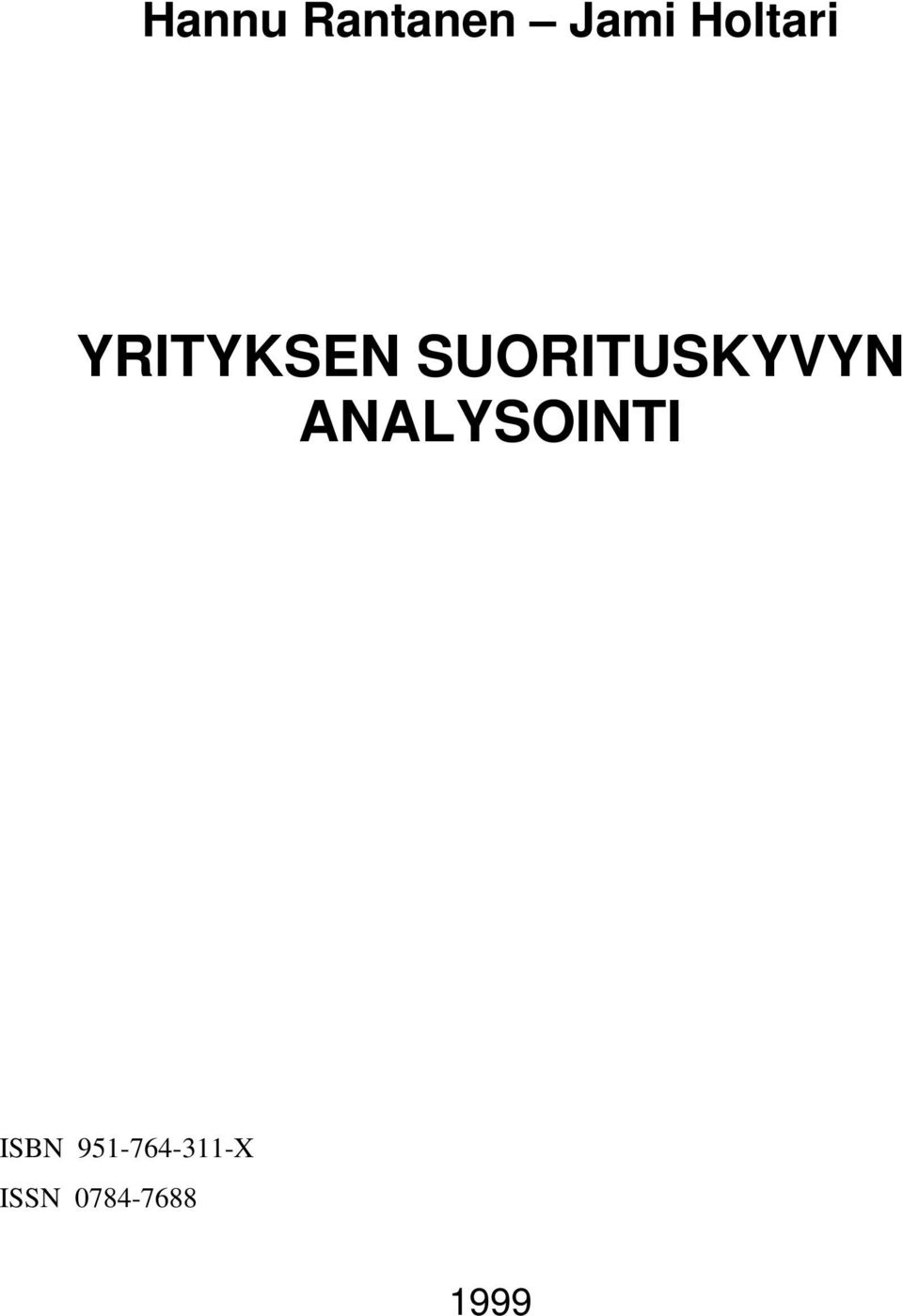 SUORITUSKYVYN ANALYSOINTI