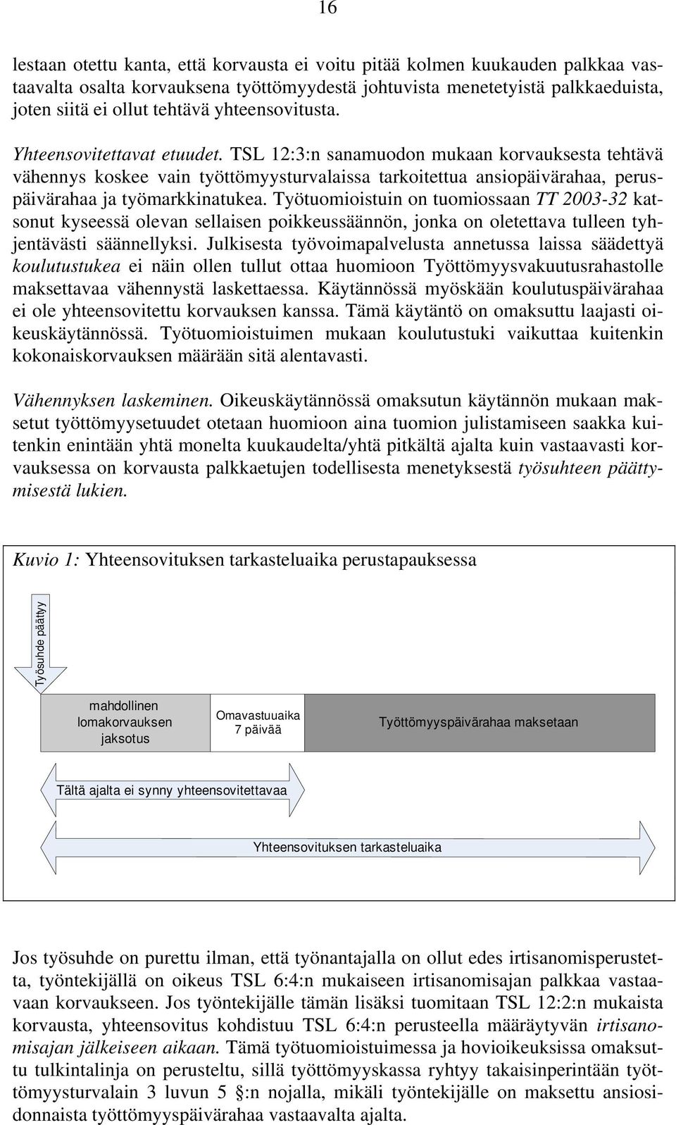 TSL 12:3:n sanamuodon mukaan korvauksesta tehtävä vähennys koskee vain työttömyysturvalaissa tarkoitettua ansiopäivärahaa, peruspäivärahaa ja työmarkkinatukea.
