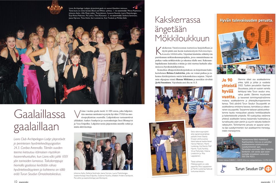 rivi vasemmalta: Stefania Santinato, Jaana Nyroos, Tiina Holm, Sari Lommerse, Kati Toukola ja Mirkka Säilä.