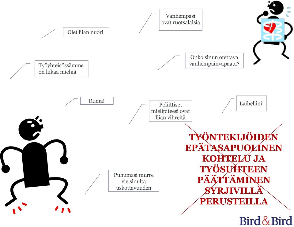 Poliittiset mielipiteesi ovat liian vihreitä Laiheliini!