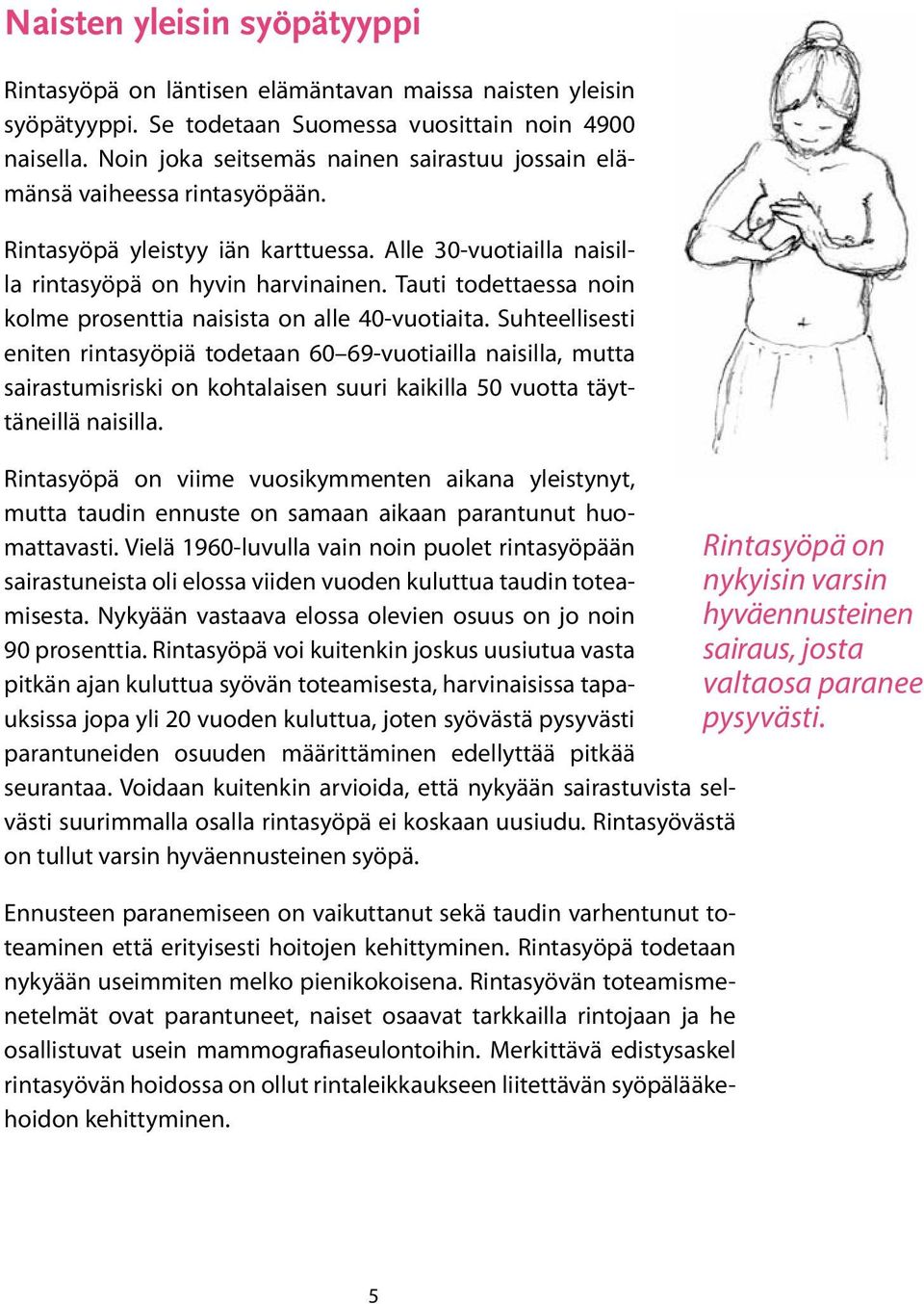 Tauti todettaessa noin kolme prosenttia naisista on alle 40-vuotiaita.