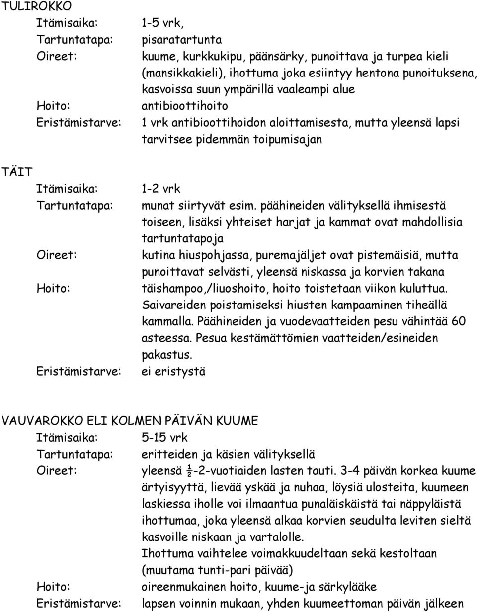 päähineiden välityksellä ihmisestä toiseen, lisäksi yhteiset harjat ja kammat ovat mahdollisia tartuntatapoja kutina hiuspohjassa, puremajäljet ovat pistemäisiä, mutta punoittavat selvästi, yleensä