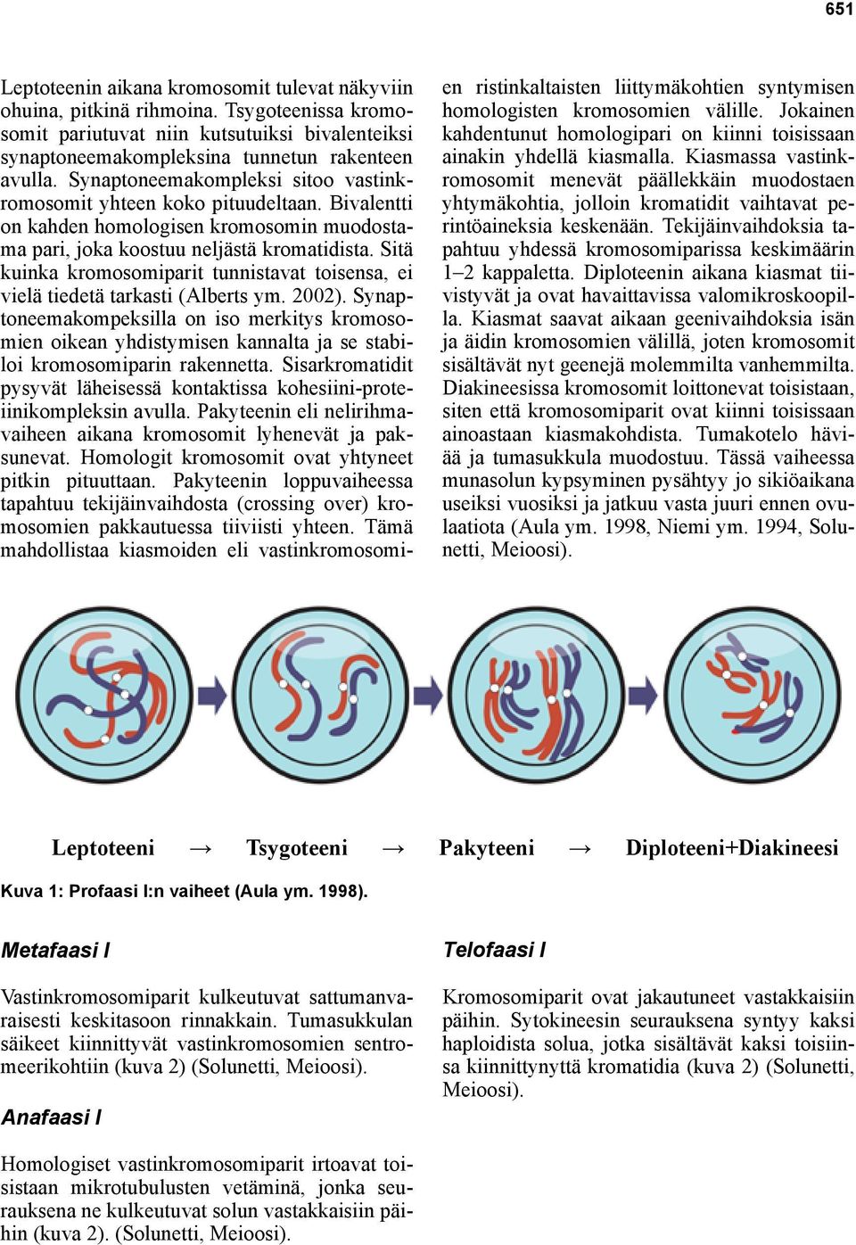 Sitä kuinka kromosomiparit tunnistavat toisensa, ei vielä tiedetä tarkasti (Alberts ym. 2002).