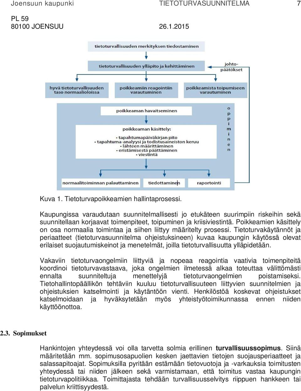 Poikkeamien käsittely on osa normaalia toimintaa ja siihen liittyy määritelty prosessi.