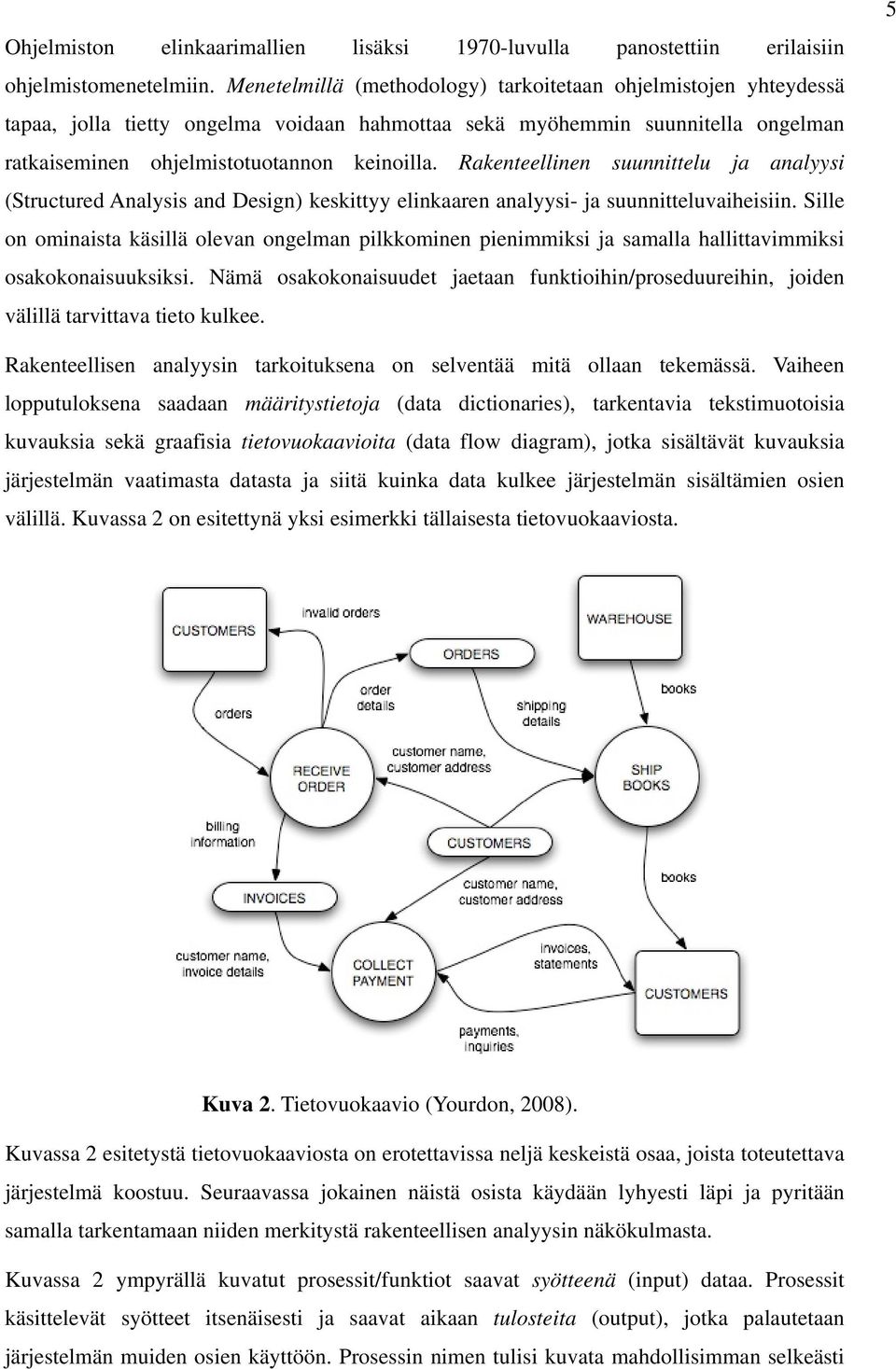 Rakenteellinen suunnittelu ja analyysi (Structured Analysis and Design) keskittyy elinkaaren analyysi- ja suunnitteluvaiheisiin.