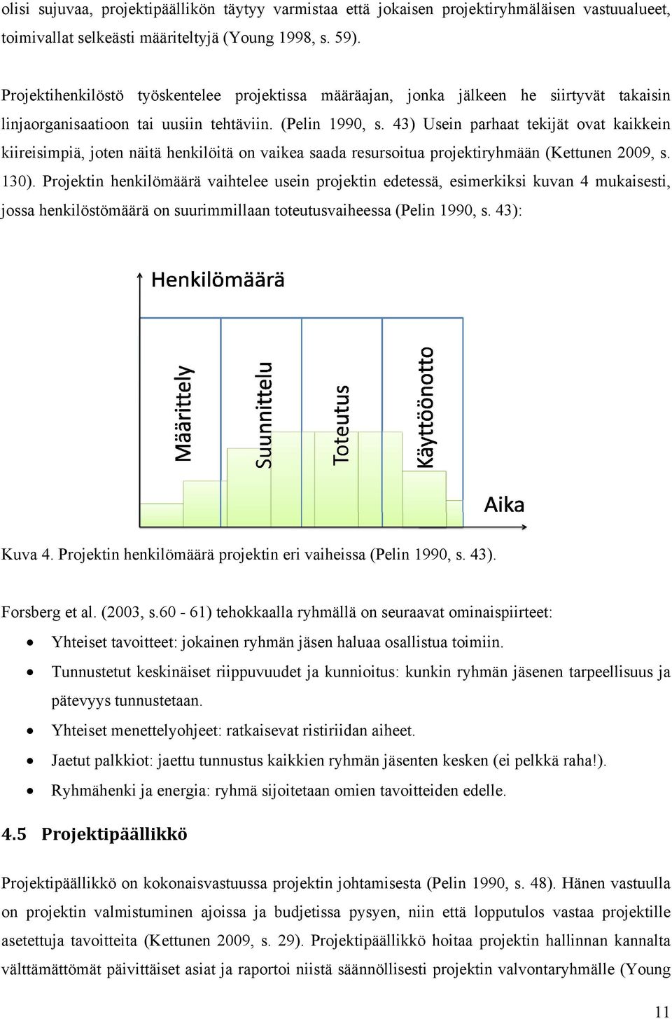 43) Usein parhaat tekijät ovat kaikkein kiireisimpiä, joten näitä henkilöitä on vaikea saada resursoitua projektiryhmään (Kettunen 2009, s. 130).