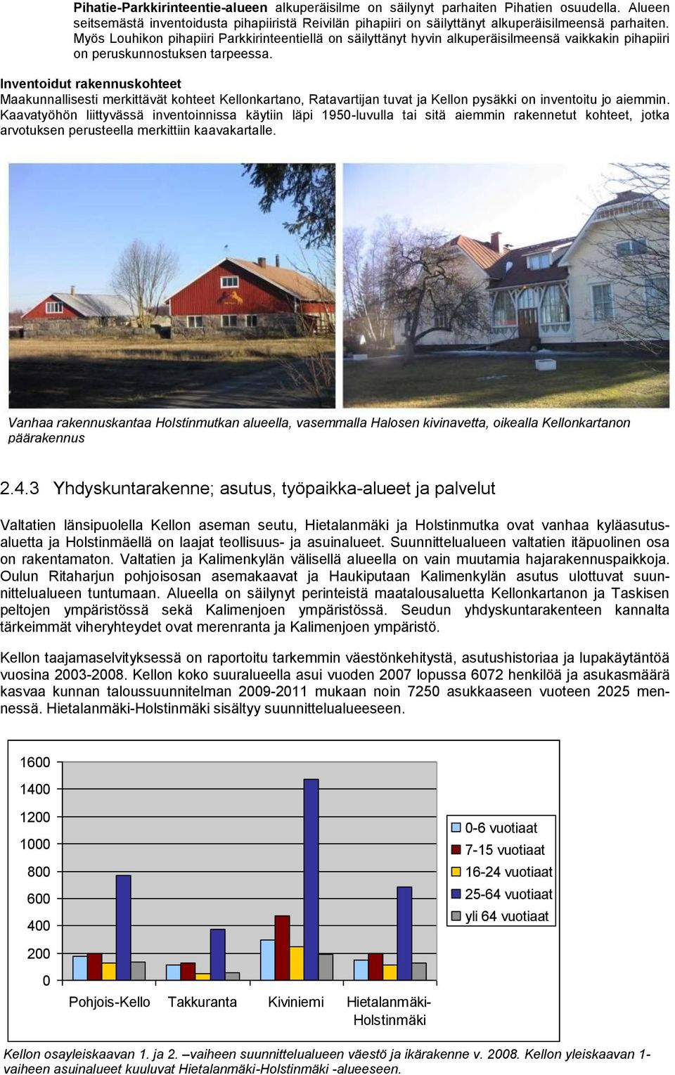 Inventoidut rakennuskohteet Maakunnallisesti merkittävät kohteet Kellonkartano, Ratavartijan tuvat ja Kellon pysäkki on inventoitu jo aiemmin.