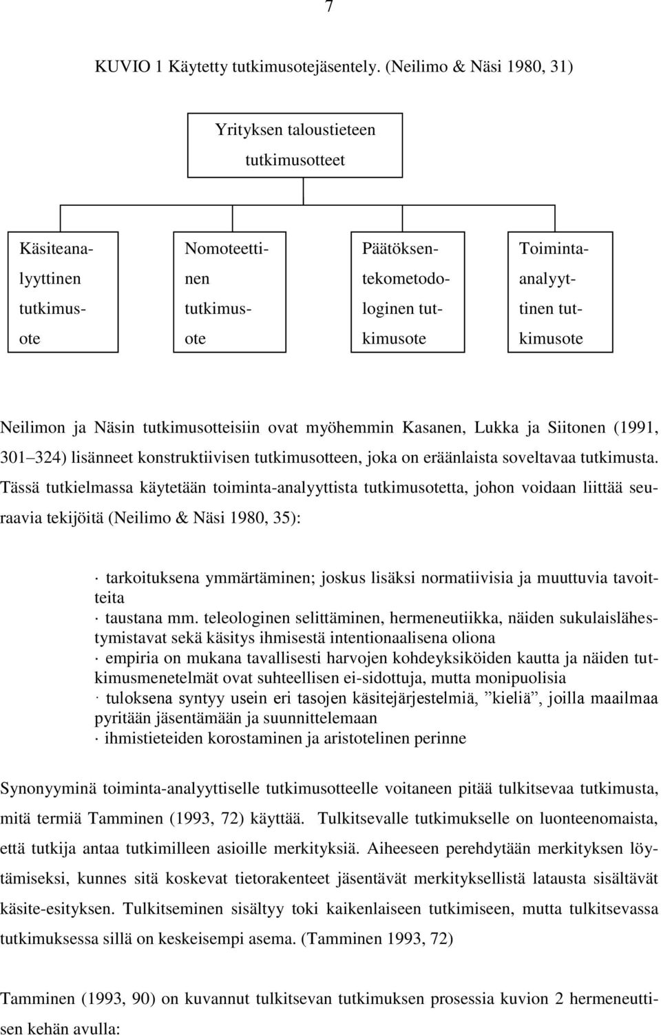 kimusote kimusote Neilimon ja Näsin tutkimusotteisiin ovat myöhemmin Kasanen, Lukka ja Siitonen (1991, 301 324) lisänneet konstruktiivisen tutkimusotteen, joka on eräänlaista soveltavaa tutkimusta.