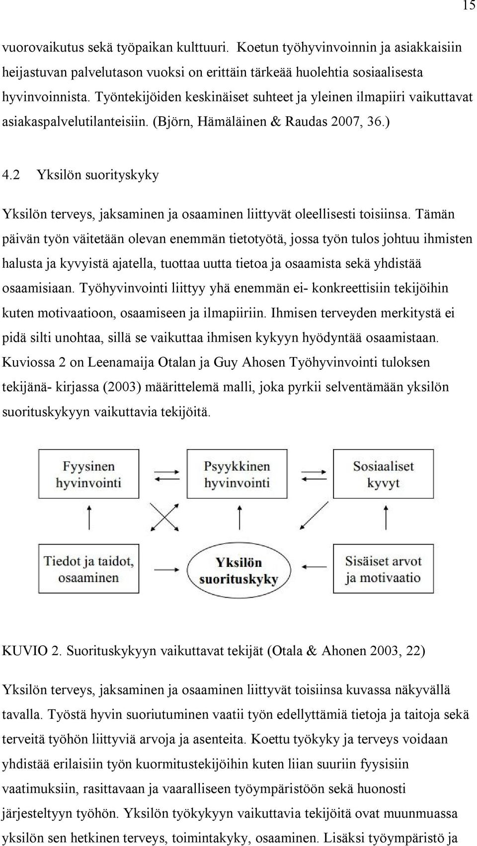 2 Yksilön suorityskyky Yksilön terveys, jaksaminen ja osaaminen liittyvät oleellisesti toisiinsa.