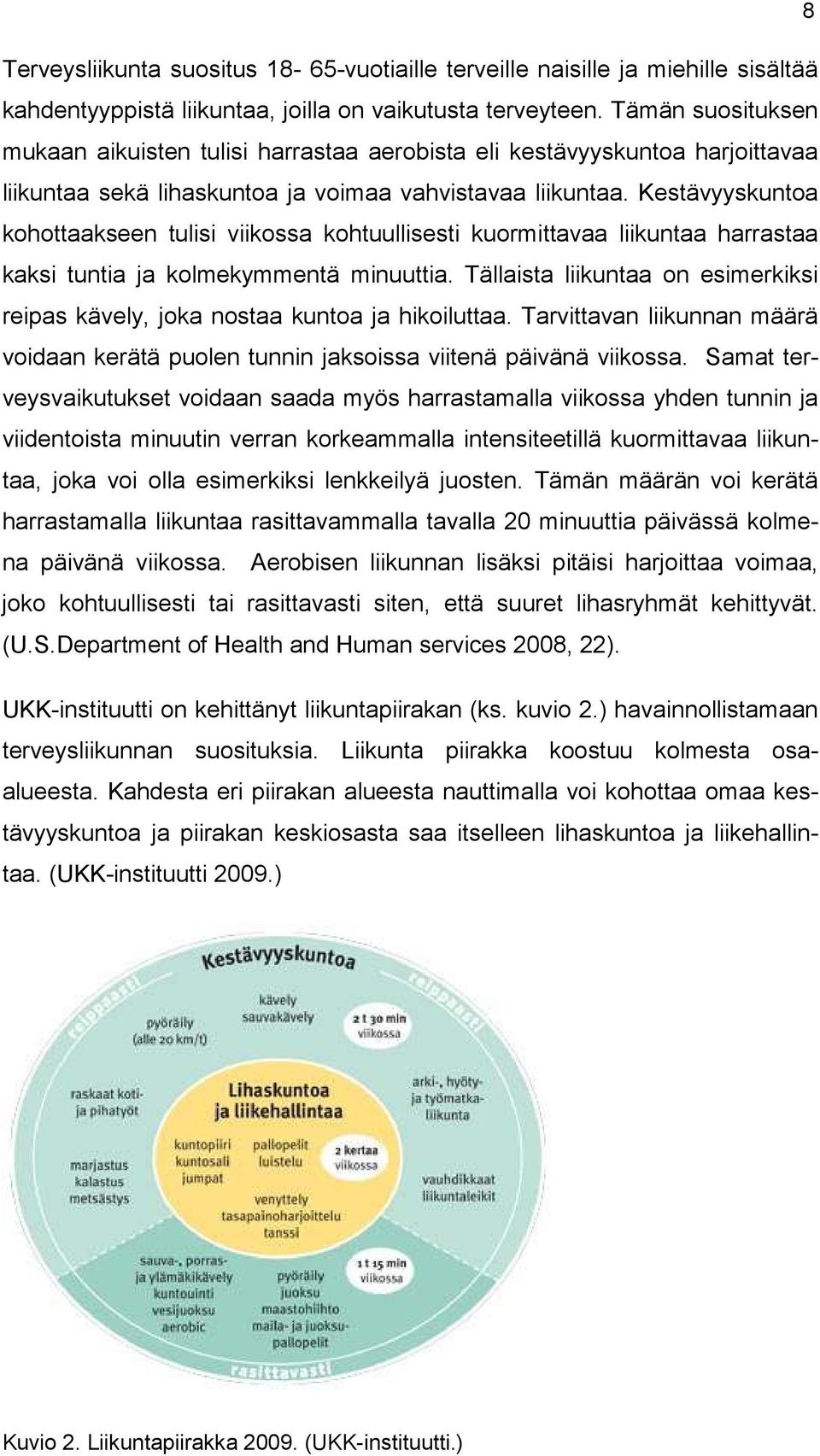 Kestävyyskuntoa kohottaakseen tulisi viikossa kohtuullisesti kuormittavaa liikuntaa harrastaa kaksi tuntia ja kolmekymmentä minuuttia.