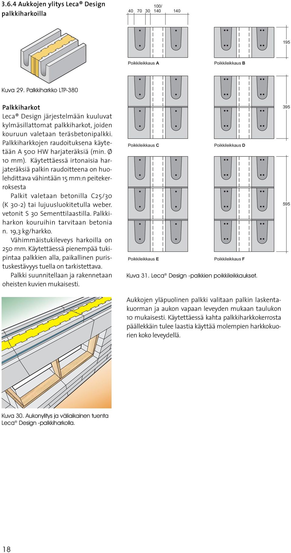 Palkkiharkkojen raudoituksena käytetään A 500 W harjateräksiä (min. Ø 10 mm).