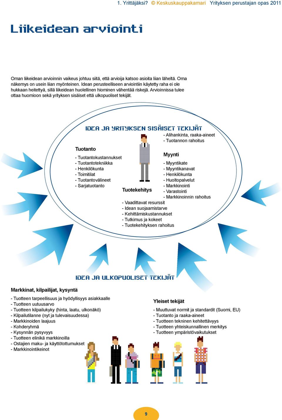 Arvioinnissa tulee ottaa huomioon sekä yrityksen sisäiset että ulkopuoliset tekijät.