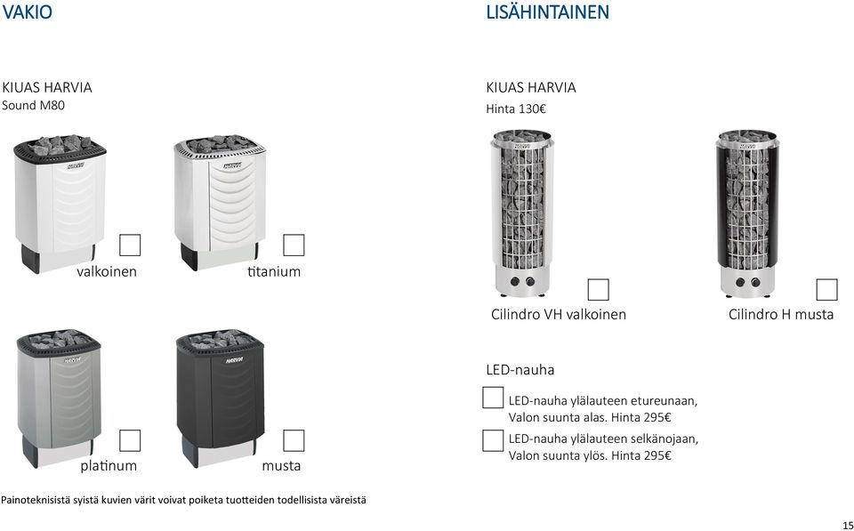 musta LED-nauha LED-nauha ylälauteen etureunaan, Valon suunta alas.