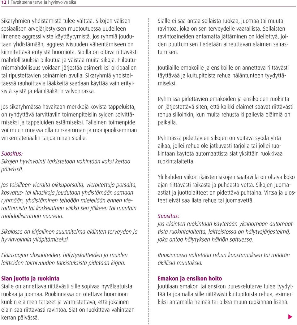 Piiloutumismahdollisuus voidaan järjestää esimerkiksi olkipaalien tai ripustettavien seinämien avulla.