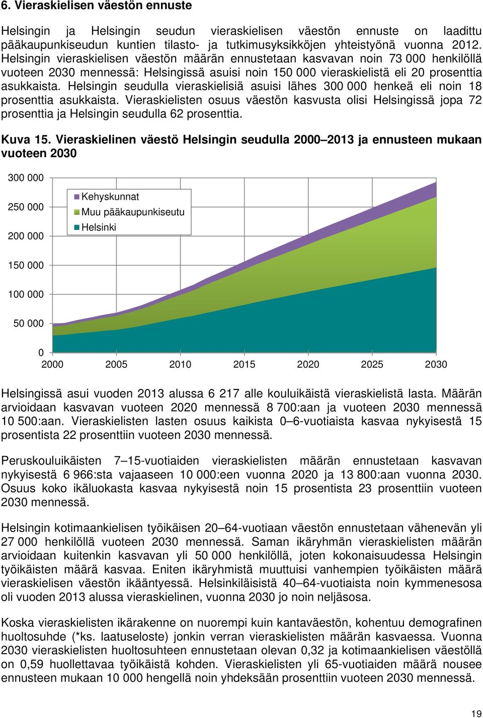 Helsingin seudulla vieraskielisiä asuisi lähes 300 000 henkeä eli noin 18 prosenttia asukkaista.