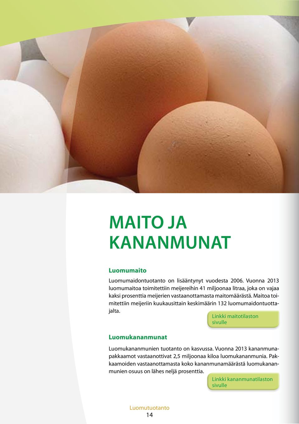 2012 2013 Maitomäärä Maidontuottajat Luomumaidon osuus Pakkaamoiden vastaanottama