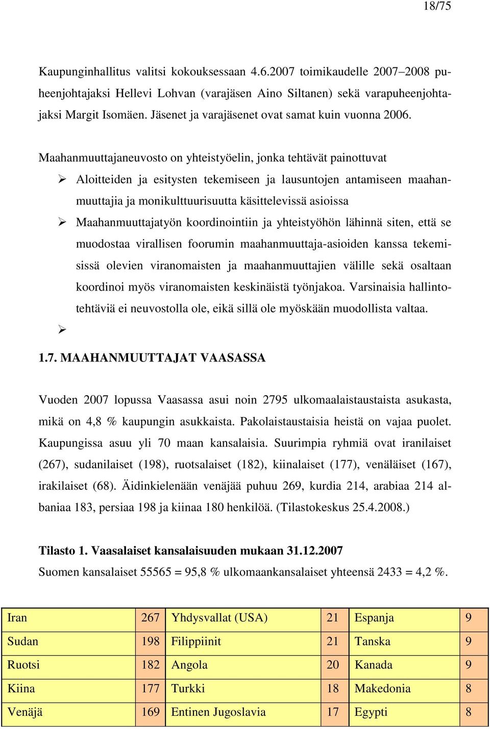 Maahanmuuttajaneuvosto on yhteistyöelin, jonka tehtävät painottuvat Aloitteiden ja esitysten tekemiseen ja lausuntojen antamiseen maahanmuuttajia ja monikulttuurisuutta käsittelevissä asioissa