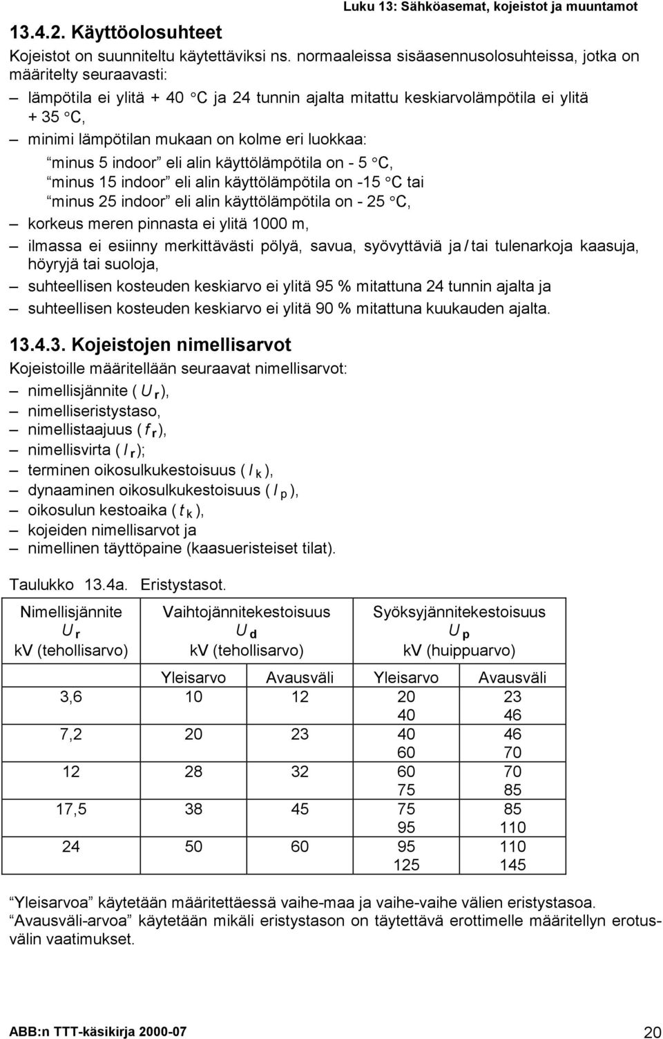 luokkaa: minus 5 indoor eli alin käyttölämpötila on - 5 C, minus 15 indoor eli alin käyttölämpötila on -15 C tai minus 25 indoor eli alin käyttölämpötila on - 25 C, korkeus meren pinnasta ei ylitä