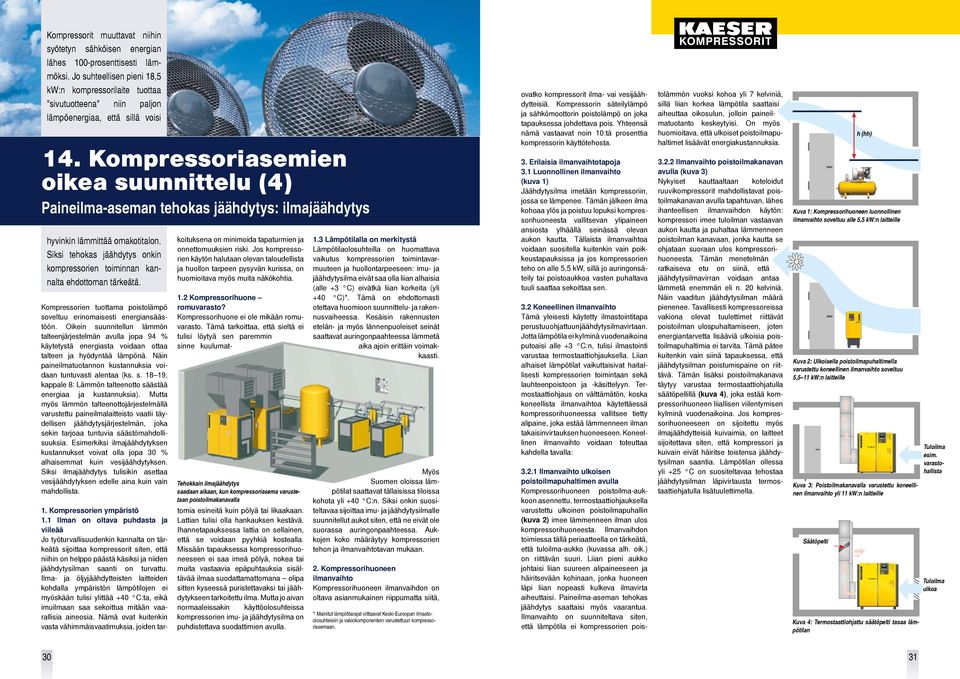 Kompressoriasemien oikea suunnittelu () Paineilma-aseman tehokas jäähdytys: ilmajäähdytys hyvinkin lämmittää omakotitalon.