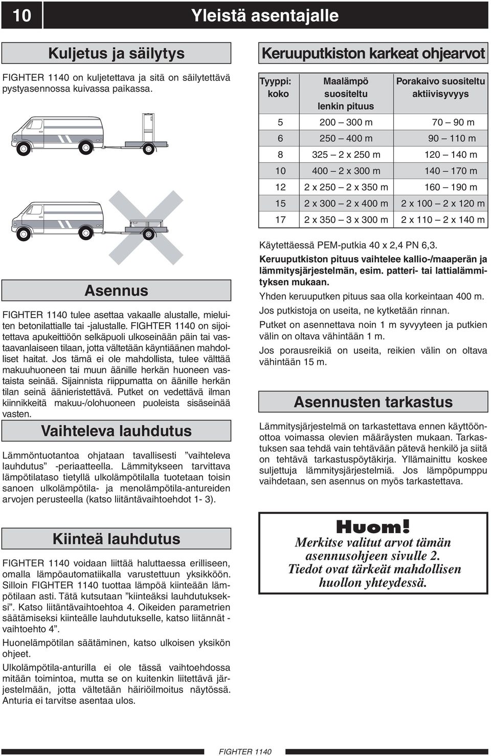 on sijoitettava apukeittiöön selkäpuoli ulkoseinään päin tai vastaavanlaiseen tilaan, jotta vältetään käyntiäänen mahdolliset haitat.